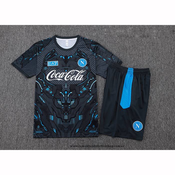 Chandal del Napoli 25-26 Manga Corta Negro - Pantalon Corto